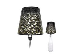 Genérico Lampes pour bouteilles à énergie solaire - Lampes créatives en avec design artistique en fer ajouré | Capteur de lumière blanche chaude décorative pour bouteilles de vin | Convient pour