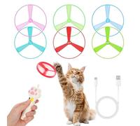 Generico Lanceur de disque jouet pour chats,Lanceur à disque rechargeable avec six disques - Enrichissement des jouets pour chats | Balcon, Patio Cour Jardin Jeu En Plein Air
