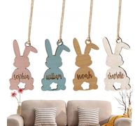 Generico Lapin en bois - Ornement creux naturel de longue durée - Décoration de Pâques pour intérieur, pour maison, bureau, étude et activités festives pour adultes