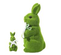 Generico Lapin floqué de Pâques | Miniature Artistique Doux, Décoration en Forme de Lapin avec Mousse | pour Famille Amis Fêtes Pascales Étagère Armoire Entrée Maison Intérieur