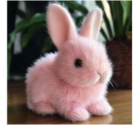 Generico Lapin interactif, Lapin Lapin en peluche, Lapins robot interactif, Peluche de Pâques, Mon lapin réaliste, Oreilles sautant, se tordre et treman (Rose)