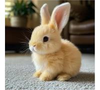 Generico Lapin interactif, Lapin Lapin en peluche, Lapins robot interactif, Peluche de Pâques, Mon lapin réaliste, Oreilles sautantes, tordre et treman (Jaune)