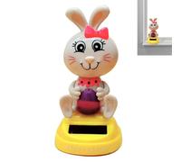 Genérico Lapin - Lapin pour tableau de bord de voiture 4,33 x 3,93 pouces, lapin à énergie solaire, jouets dansants pour décoration | Poupée qui secoue la tête, accessoires amusants