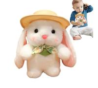 Generico Lapin Peluche, Douce avec Chapeau E,Lapin en Peluche avec Chapeau Et | pour Pâques Noël Adultes Famille Compagnon De Voyage Nanna Prop Photo