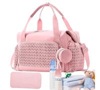 Generico Large Capacity Diaper Bag Tote, Travel Baby Essentials Organizer with Pacifier Case, Multipocket Storage for Parents, Reusable Child Care Needs, 17,72 x 9,06 Inches, rose, riferimento