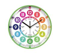Generico Learning Clock for Kids - 10 pouces Non-Ticking Learn To Tell Time Clock | Battery Operated Analog Kids Clocks, Colorful Kid Room Wall Decor And Others