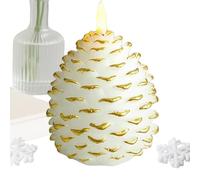 Genérico LED Candle - Christmas Tree Candles with Remote Control | Battery-Operated Moving Wick Réalistic Wax Candles Pin Cone Design Christmas Holiday Decoration