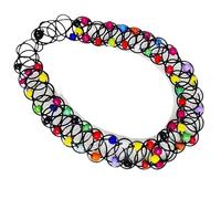 Generico Les colliers élastiques en forme de riz colorés, colorés et brillants, fabriqués en plastique, sont des accessoires pour le cou des femmes., One Size, Plastique, Aucune pierre précieuse.