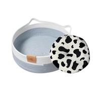 Generico Leto Pour Chiens Leto Pour Chats - | Cosy - Panier à Chats En Corde De Coton Avec Tapis, S/M/L 35/40/50 Cm Tressé Lavable Pour Chatons Chiots Lapins Intérieurs Toute L'année