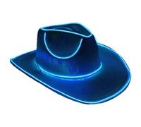 Genérico Light Up Hat - Glow in the Dark Cowboy Chapeau de tête à piles | Accessoire de déguisement disco clignotant, chapeau de fête de style occidental avec chapeau en V