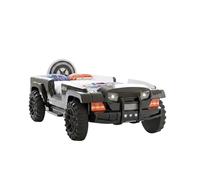 Generico Lit auto Jeep pour enfants avec LED, feux avant, structure ABS et MDF, design hors route 4x4, compatible avec matelas 90x190, noir - aventure et style dans la chambre