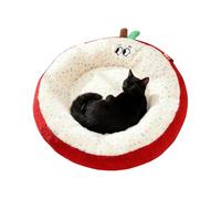 Genérico Lit chaud en peluche pour chats - lit en forme de litchi haute élasticité qui ne s'effondre pas et moelleux moyen enveloppé pour un sommeil relaxant | Lit pour animaux de compagnie
