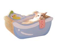 Genérico Lit pour chats, avec plateau à gratter en carton ondulé, lit pour petits chiens, grattoir, chats | pour chaton, chiot, petit chien pour dormir et jouer à la maison, salon, balcon, appartement
