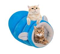 Genérico Lit pour chats hiver, confortable lit en peluche semi-fermé pour animaux de compagnie | Hiver chat enveloppant refuge - pour petits chats, animaux, lapins, hamsters, hérisson, intérieur et