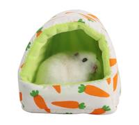 Generico Lit pour Petits Animaux - Jolie Maison pour Hamsters Semi-fermée avec Motif Carotte - Durable pour Hamsters, Lits Chauds pour Lapins, Hamsters et hérissons