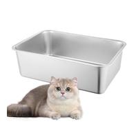 Generico LitterBoxes for Cats, catToilet Metal litterBox, 23,62 x 15,75 x 7,87 inches Non-Stick catPoop Box Splash-Proof, Stainless Steel Large litterBox, catBoxes Easy to Clean