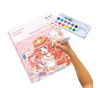 Generico Livre de coloriage à eau, kit de peinture pour - kit portable pour voyage, école, maison, maternelle pour à partir de 3 ans comprend livre et marque-pages