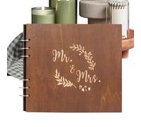 Genérico Livre d'invités pour réception de mariage, articles d'enregistrement avec couverture en bois - Registre de signature pour mariages, anniversaires, enterrements de vie de jeune fille ou