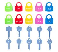 Genérico Lock andKey Matching Toy - Set éducatif de déverrouillage, outil sensoriel pour bébés ABS, avec serrures et touches numériques | Développement moteur fin pour garçons et filles Aprend