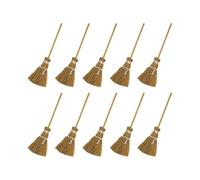 Generico Lot de 10 balais pour Halloween | balais de paille avec cordes rouges - balai de sorcières pour décorations décoratives pour décorations de fête d'Halloween