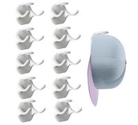 Genérico Lot de 10 crochets de rangement muraux avec adhésif pour chapeaux, utilisation dans une armoire, un dressing, un appartement, une entrée, un bureau et une maison