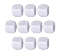 Generico Lot de 10 cubes acryliques blancs, écrits à six côtés, arrondis, outil de numérotation durable, personnalisable pour jeux de mathématiques, comptage, Appren
