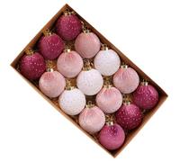 Genérico Lot de 15 boules de Noël rustiques élégantes en velours floqué pour ferme, chambre, salle de bain, couloir, école, bureau, etc