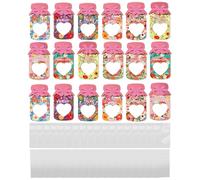 Genérico Lot de 18 cartes postales de rangement avec sachets de détail en forme de cœur creux en forme de pot pour adultes et cartes - pour salutations et anniversaires