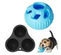 Genérico Lot de 2 boules de traitement en silicone pour chiens à mâcher en caoutchouc