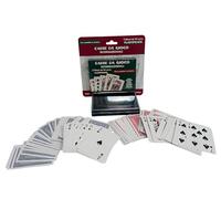 Generico Lot de 2 cartes de jeu avec étui de cartes de poker Black Jack Ramino échelle 40 cartes de lecture plastifiées Burraco 2 decks de 54 cartes, 108 cartes de qualité supérieure robustes et