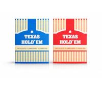 Generico Lot de 2 cartes de poker Texas Hold'em 100 % plastique Jumbo Index 6,3 x 8,8 cm Rouge et Bleu