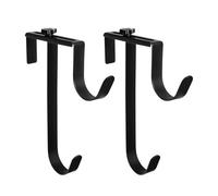 Generico Lot de 2 crochets réglables en métal pour piscine | Crochets pour clôture piscine à 2 niveaux pour ranger outils, tuyau, filet, brosse, skimmer, serviette, rampe