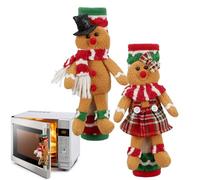 Genérico Lot de 2 housses de poignées de Noël en forme de bonhomme de gingembre pour lave-vaisselle, micro-ondes, maison, intérieur, cuisine