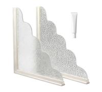 Generico Lot de 2 pare-éclaboussures en silicone autocollant pour lavabo en PVC acrylique pour domestique 24 cm