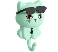 Generico Lot de 2 porte-clés mignons et originaux en ABS robuste, lunettes de soleil qui se lèvent pour accrocher des clés, des chapeaux, vert