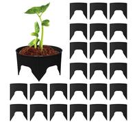 Genérico Lot de 24 anneaux pour plantation de jardin - Protection des avec bord arrosage profond | tomates, poivrons, fleurs, arbustes, économiques, réutilisables, en extérieur, serre DIY Vert