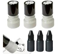 Generico Lot de 3 emporte-pièces en forme de chat, outils originaux pour loisirs créatifs, mini tampons de dessin animé avec 3 tampons à encre noire, pour enseignants, étudiants, , scrapbooking
