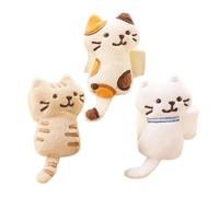 Generico Lot de 3 porte-clés en forme de chat, en peluche de dessin animé, porte-clés , pour école, anniversaire, Halloween, fête, bureau, Saint Thanksgiving