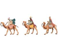 Generico Lot de 3 Rois Mages à Chameau Série 6,5 cm Fontanini