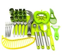 Genérico Lot de 30 emporte-pièces pour fruits et légumes : melon Baller Scoop, coupe-pastèque, éplucheur d'avocat, moules pour couper fruits, légumes, mini gâteaux et biscuits