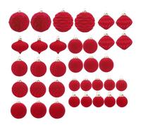 Genérico Lot de 35 boules de sapin de Noël incassables pour sapin de Noël, pour mur, intérieur, extérieur, cheminée, étagère, PU