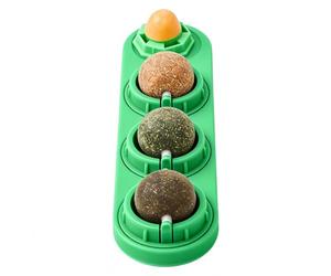 Generico Lot de 4 balles pour chat - Jeu mural pour chat - Nettoyage des dents de chat - Pour le nettoyage, le jeu, l'entraînement, l'exercice, les griffures, les dentitions, la maison et les voyages