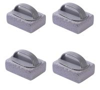 Generico Lot de 4 briques ergonomiques pour le nettoyage du barbecue, en pierre ponce naturelle, avec poignée, outils de nettoyage anti-rayures pour grilles, fours, carreaux et baignoires
