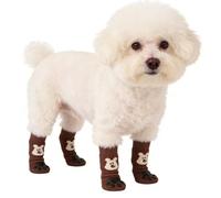 Generico Lot de 4 chaussures souples pour chiens avec sangle réglable - Protection pour pattes de chiot, pour chiens de petite, moyenne et grande taille, pour une utilisation dans la maison, le salon