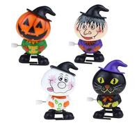 Genérico Lot de 4 jouets d'Halloween mignons pour la marche avec mécanisme d'horlogerie, charmant mini jouet en corde d'Halloween, petit ensemble d'horlogerie