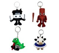 Genérico Lot de 4 porte-clés série Cuties Brainrot Italian Memes Bébé - Tung Tung Sahur, Saturne Saturnite, Cappuccino Assassino, Bombardino Crocodil - Les Brain Rot Cties des mèmes italiens