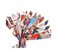 Generico Lot de 5/10 écharpes à imprimé Paisley, bandeaux à cheveux longs polyvalents et bretelles pour sacs à main pour femme, Lot de 10 couleurs, taille unique