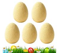 Generico Lot de 5 oeufs de Pâques tricotés - Astello faits à la main Crochet | Décorations suspendues DIY pour les fêtes de printemps | Creative pour la chasse aux oeufs Pot de couronne, 6 cm