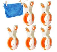 Genérico Lot de 5 porte-serviettes pour chaises de croisière, pinces à linge pour éviter que votre serviette ne s'envole, résistantes et aux couleurs vives, blanc, Consulte la descripción, Voir