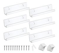 Generico Lot de 6 étagères flottantes modernes pour vinyles, présentoir de disques et rangement d'albums, pour livres, documents, cahiers, journaux, salon, home cinéma, appartement
